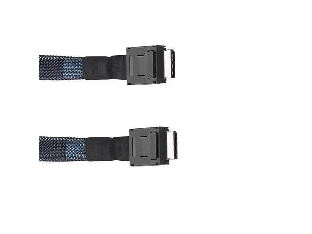 Alt view image 4 of 6 - Mini SAS Oculink SFF-8611 X4 to SFF-8611 X4 Cable 50cm High Speed PCI-E4.0 24Gbps SFF8611 to SFF8611 Male to Male NVME SSD Cable