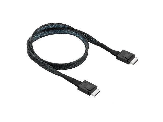 Alt view image 6 of 6 - Mini SAS Oculink SFF-8611 X4 to SFF-8611 X4 Cable 50cm High Speed PCI-E4.0 24Gbps SFF8611 to SFF8611 Male to Male NVME SSD Cable