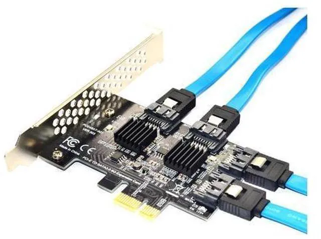 Main image of 4 port SATA 3.0 to PCIe expansion Card PCI express PCI e SATA Adapter PCI-e SATA 3 Converter with Heat Sink for PC IPFS SSD HDD