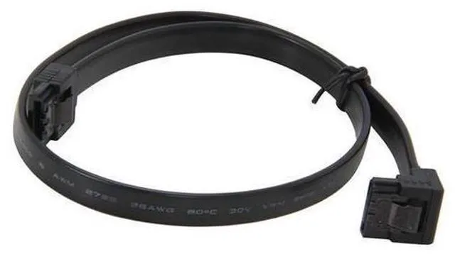 Main image of 18 inch SATA3 SATA III 6Gb/s Serial ATA DATA cable w/ latch Locking (90 Degree to 180 Degree) for Hard Drive Disk HDD / SSD - Black