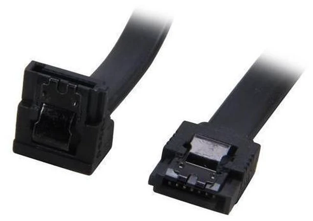 Alt view image 2 of 2 - 18 inch SATA3 SATA III 6Gb/s Serial ATA DATA cable w/ latch Locking (90 Degree to 180 Degree) for Hard Drive Disk HDD / SSD - Black
