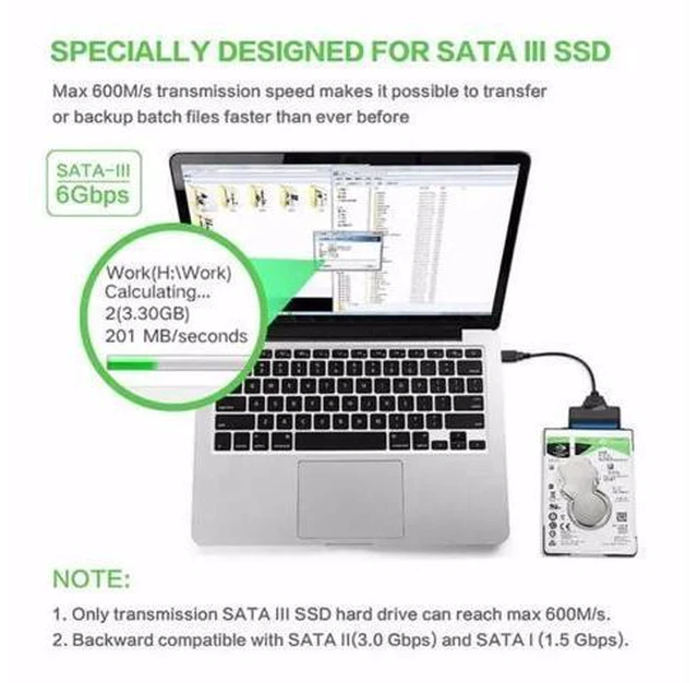 Alt view image 4 of 5 - 3.0 To SATA3 HDD SSD Hard Disk Drive Adapter Converter Cable SataIII To 3.0 For 2.5" Inch Sata III Hard Disk Converter