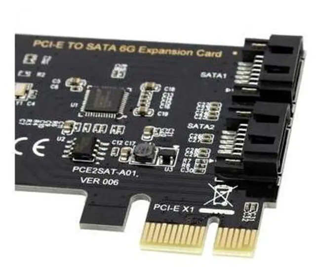 Alt view image 4 of 7 - Weastlinks PCI-E to SATA3.0 Adapter Card PCI Express X16 to SATA3.0 7Pin 2 Ports SATA III 6G Expansion Card for PC Desktop