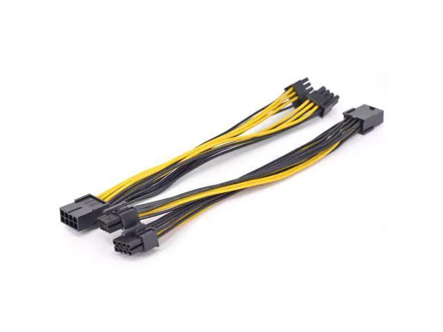 Alt view image 5 of 5 - PCIe GPU 8pin to Dual 6+2Pin Power supply Cable PCI express Graphics card 2 ports 6+2pin to 8Pin power Port Multiplier 18AWG