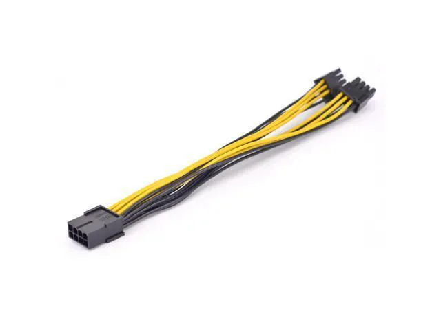 Alt view image 4 of 5 - PCIe GPU 8pin to Dual 6+2Pin Power supply Cable PCI express Graphics card 2 ports 6+2pin to 8Pin power Port Multiplier 18AWG