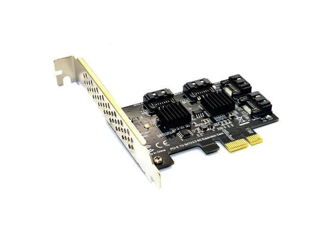 Alt view image 3 of 6 - 4 port SATA 3.0 to PCIe expansion Card PCI express PCI e SATA Adapter PCI-e SATA 3 Converter with Heat Sink for PC IPFS SSD HDD