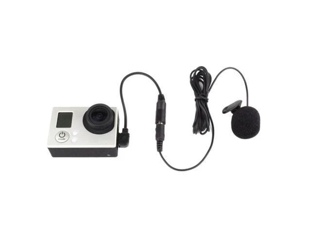 Alt view image 2 of 4 - 3.5mm Active Clip Microphone with Mini USB Audio Adapter Mic Cable for Gopro Hero 3 3+ 4 Action Camera Accessories Kit