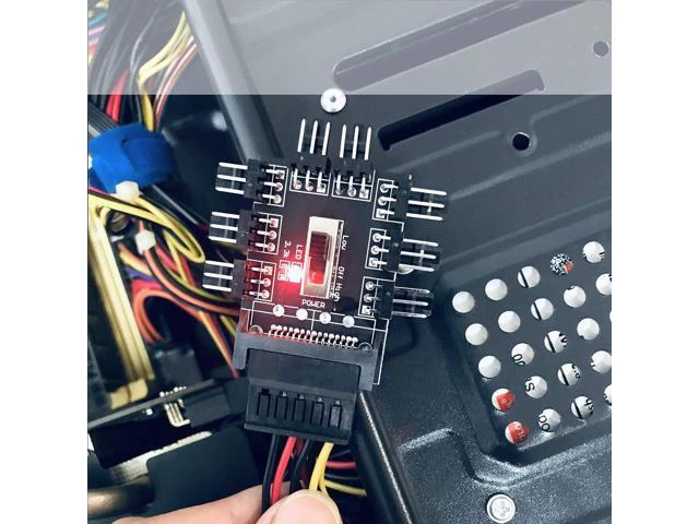 Alt view image 7 of 7 - GELRHONR Chassis Fan Hub, SATA 1 to 8 Way12V 3 PIN Cooling Fan Splitter Controller Hub 3 Pin PWM for PC Desktop Computer Motherboard(12V 3-Pin)
