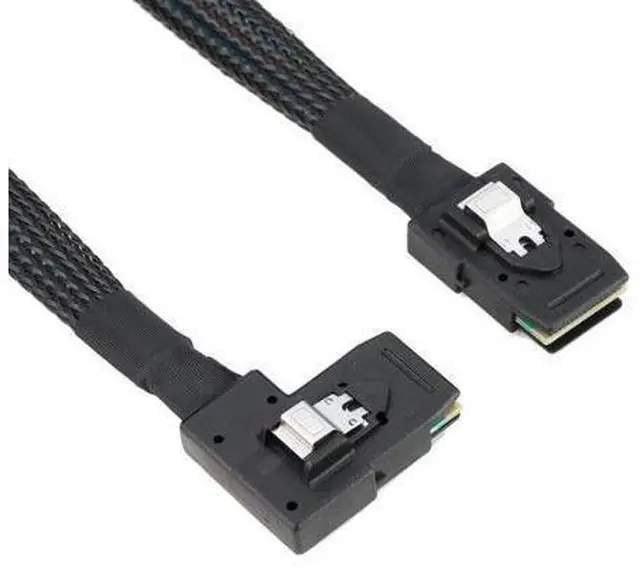 Main image of 90 degree Right Left angle L type SATA cable Mini SAS Cable Mini SAS 36P to 36 Pin SFF-8087 to SFF8087 HD Data Cable 0.8M