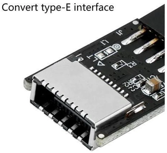 Alt view image 2 of 3 - Motherboard USB2.0 9Pin To TYPE-C A-KEY Front Connector Converter USB3.2 TYPE-E Interface Header Adapter