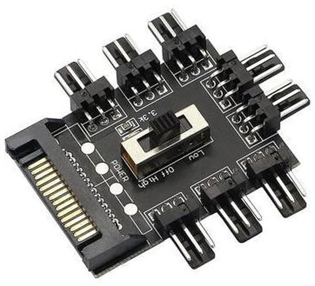 Main image of Chassis Fan Hub SATA 1 to 8 Way12V 3 PIN Cooling Fan Splitter Controller Hub 3 Pin PWM for PC Desktop Computer Motherboard(12V 3-Pin)