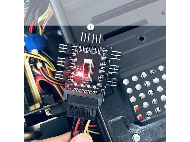 Alt view image 7 of 7 - Chassis Fan Hub SATA 1 to 8 Way12V 3 PIN Cooling Fan Splitter Controller Hub 3 Pin PWM for PC Desktop Computer Motherboard(12V 3-Pin)