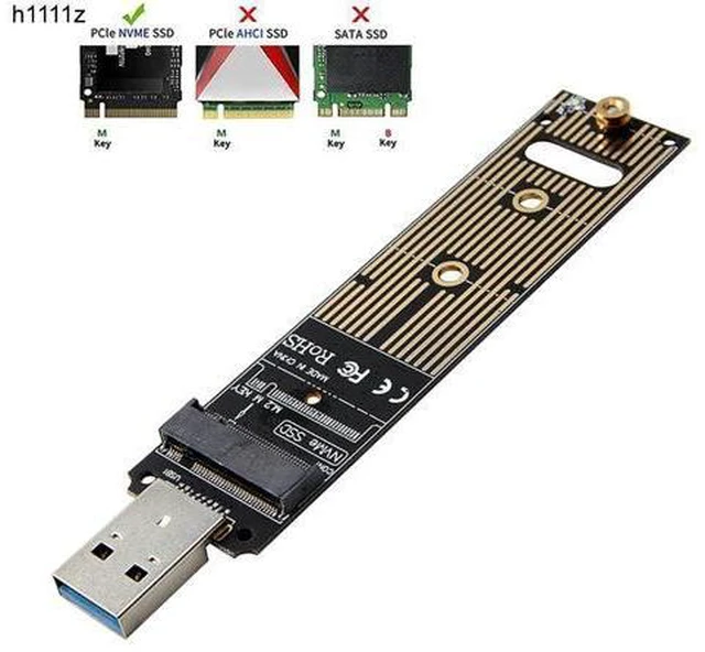 Main image of NVME to USB Adapter M.2 SSD to Type-A Card High Performance 10 Gbps USB 3.1 Gen 2 Bridge Chip Support Windows XP /7/8 /10 MAC OS