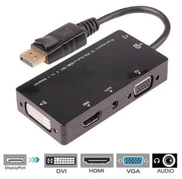 Main image of (DP to 4 in 1)Displayport Male to DVI HDMI VGA Audio Female Adapter DP to HDMI Display Port to VGA Cable Converter For PC Projector TV Monitor