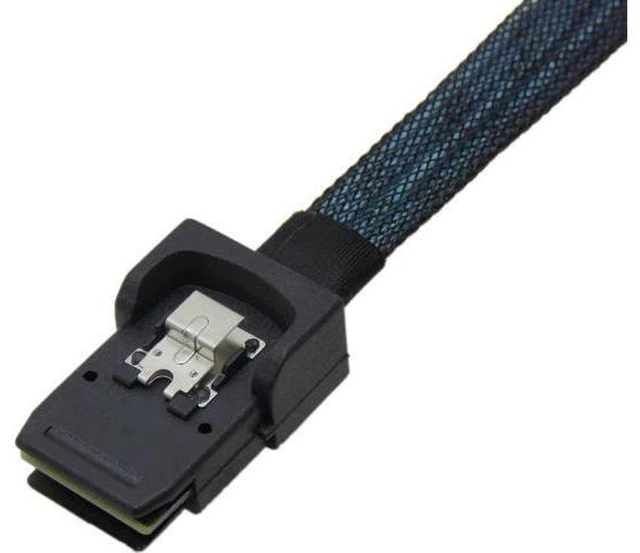 Alt view image 7 of 7 - CABLEDECONN 0.5 M Internal Mini SAS 36Pin Male W/Latch to SATA 7Pin Female (X4) Forward Breakout Cable