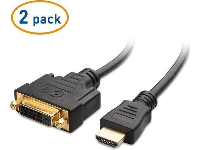 Alt view image 2 of 5 - 2-Pack Bi-Directional HDMI to DVI Male to Female DVI to HDMI Female to Male Cable Adapter - 5 Inches