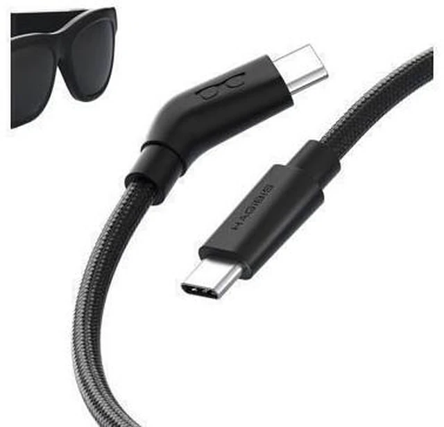 Main image of Hagibis AR Smart Glasses Cable USB-C Charging Data & Power Supply Cable 10Gbps 4K60Hz 240W Wedge Joint Ultra-Slim Flexible Cable for XREAL One/Air RayNeo Air VITURE (4.9ft)