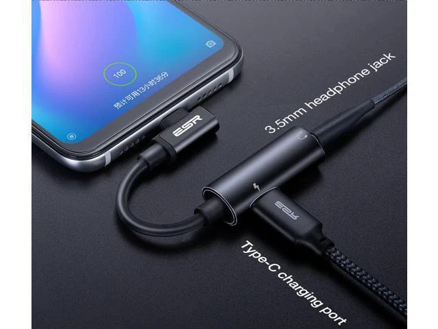 Alt view image 2 of 5 - USB Type C to 3.5mm Jack Headphones Adapter Cable AUX Audio For S8 S9 Note10 Type-C Fast Charger Cable