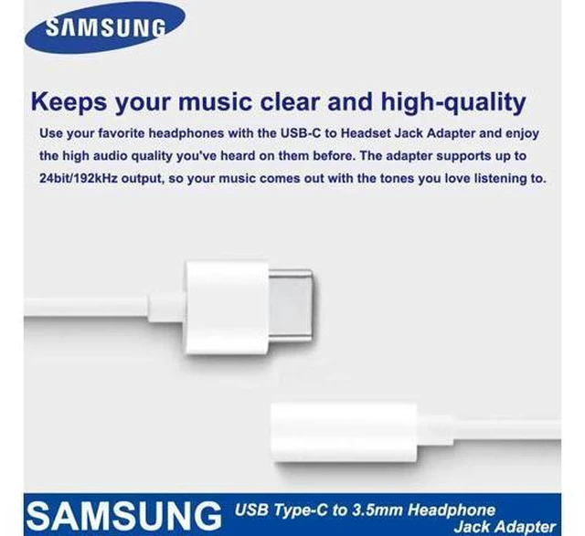 Alt view image 4 of 5 - 100% USB Type C Male To 3.5mm Earphone AUX Audio Cable USB C to 3.5 Adapter Converter For Galaxy A60 A6S A80 Note 10 Pro