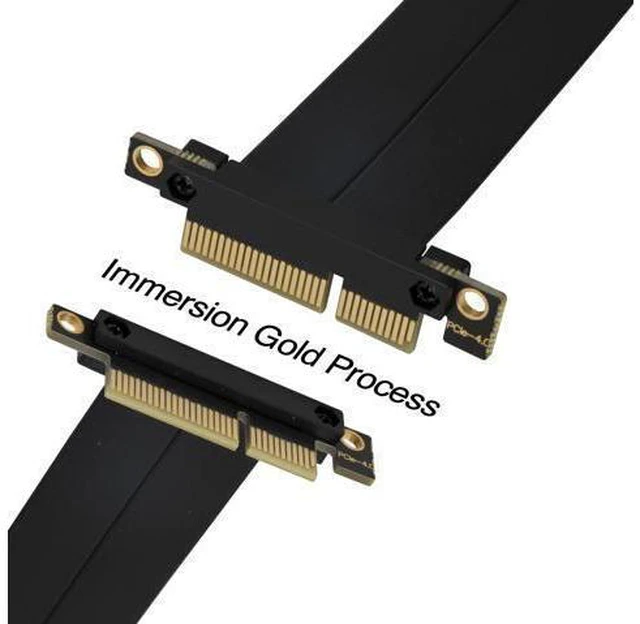 Alt view image 3 of 6 - PCIe x4 4.0 Riser Cable,PCI-Express 4X Male to Female Extension Cable PCI-e Extender Adapter 20CM_Dual 90 Degrees