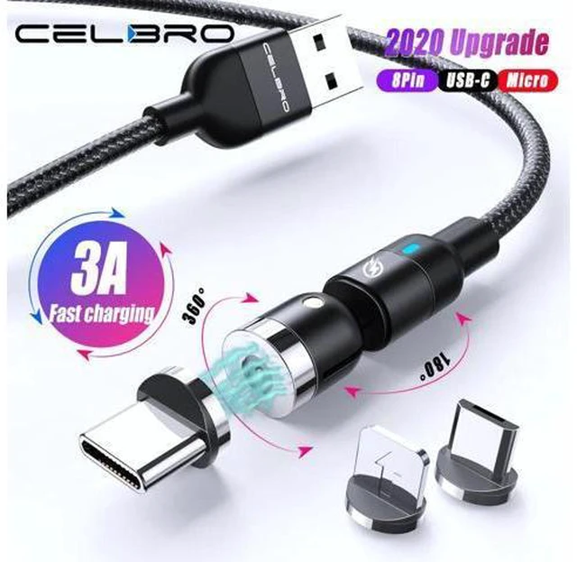 Main image of Magnetic Usb C Quick Charging Cable 3A Type C Fast Charge Cabel For Redmi Note 8 Mi 10 9 Micro Usb 90 Degree Cavo