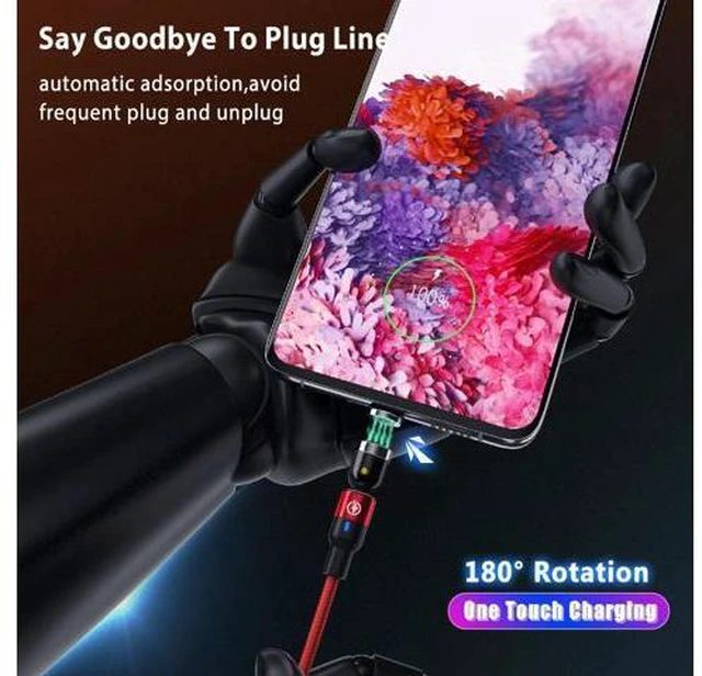 Alt view image 4 of 5 - Magnetic Usb C Quick Charging Cable 3A Type C Fast Charge Cabel For Redmi Note 8 Mi 10 9 Micro Usb 90 Degree Cavo