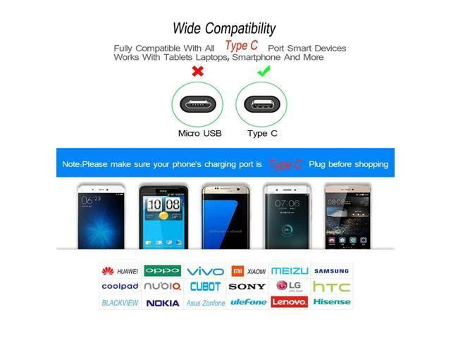 Alt view image 5 of 5 - 30CM/1.2M/2M Usb Type C Charging Cable Usb-C Cabel for Mi 9 t Lite A3 Redmi Note 8 7t 7 Pro 2 Meter C Type Wire