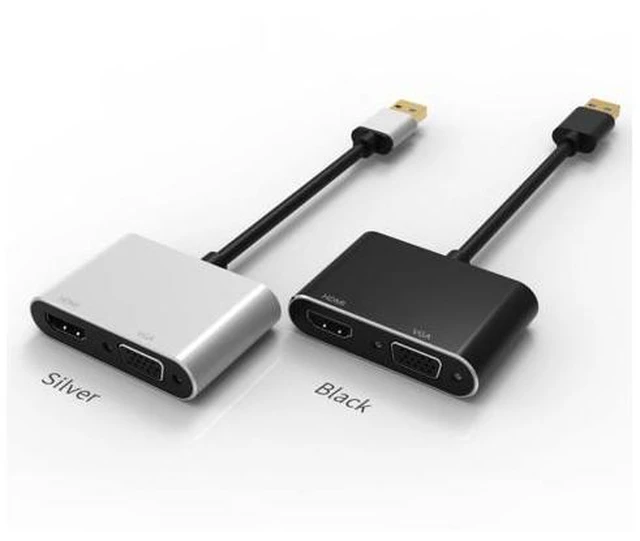 Alt view image 3 of 3 - USB 3.0 To HDMI-compatible VGA 2in1Adapter 4K HD Multi-Display USB To HDMI-compatible Converter for Windows 7/8/10 Mac OS