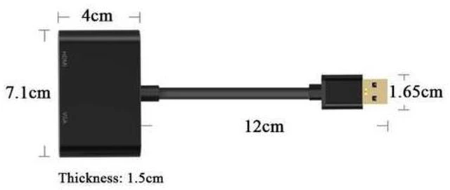Alt view image 2 of 3 - USB 3.0 To HDMI-compatible VGA 2in1Adapter 4K HD Multi-Display USB To HDMI-compatible Converter for Windows 7/8/10 Mac OS