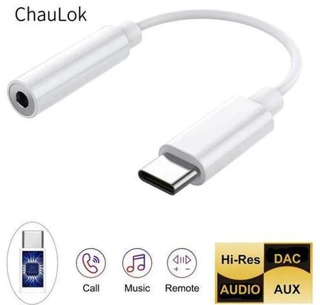 Main image of For Galaxy Note 10 S 8 9 10 20 Plus USB Type C to 3.5mm Headphone Jack Adapter USB C to Aux Audio Dongle Cable Cord DAC