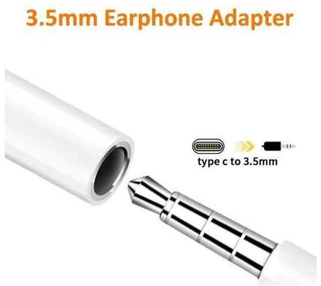 Alt view image 4 of 5 - For Galaxy Note 10 S 8 9 10 20 Plus USB Type C to 3.5mm Headphone Jack Adapter USB C to Aux Audio Dongle Cable Cord DAC