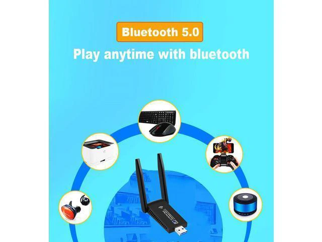Alt view image 3 of 3 - WiFi Bluetooth Wireless Network Card USB 3.0 1300M 802.11ac Adapter AC1300 With Antenna For Laptop PC Mini Dongle