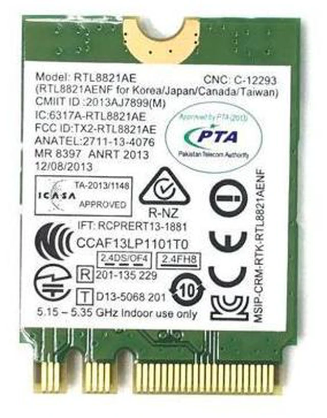 Alt view image 3 of 3 - Dual-band 2.4 + 5GHz 433M Bluetooth V4.0 PCI-E 1X Wifi WLAN 802.11ac wireless combination card for desktop RTL8821AE AW-CB161H