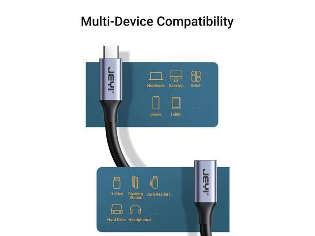Alt view image 6 of 7 - USB C Extension Cable Type C Extender Male to Female USB 3.1 Gen 2 10Gbps Data Transfer 60W Fast Charging for iPad Laptop