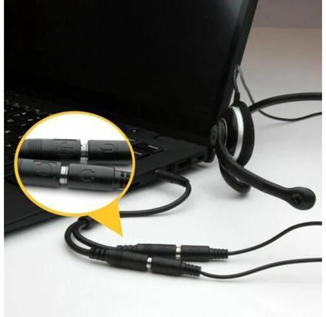 Alt view image 7 of 7 - Size 3.5mm Stereo Audio Male To 2 Female Earphone Mic TRRS Y Splitter Cable Adapter Cable Wire