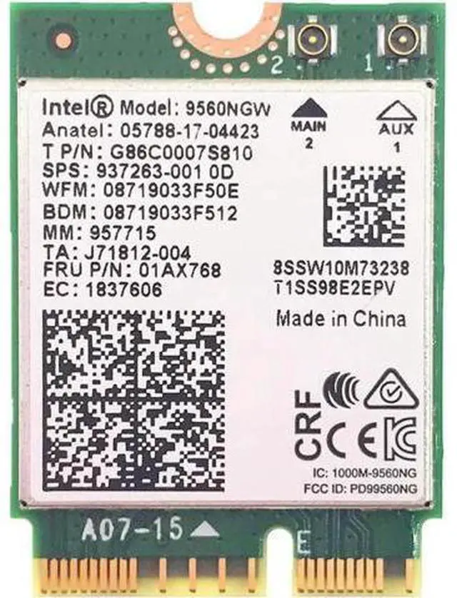 Alt view image 4 of 5 - Dual Band Wireless AC 9560 for Intel 9560NGW 802.11ac NGFF: CNVI 2.4G/5G 2x2 WiFi Card Bluetooth 5.0 + Antennas