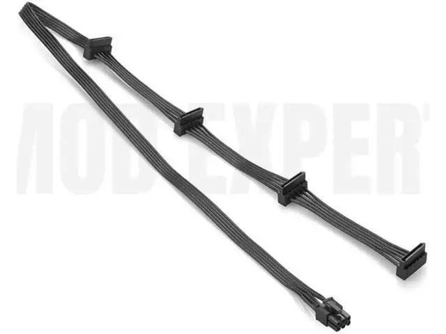 Alt view image 3 of 6 - Original New 6Pin to 4 SATA Angled HDD SSD Power Cable for CORSAIR HX750i HX850i HX1000i HX1200i Modular PSU 18AWG 50+15+15+15CM