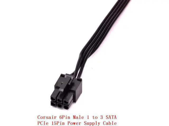 Alt view image 5 of 7 - PCI-e 6Pin Male 1 to 3 SATA 15Pin Power Supply Cable for CORSAIR CS CX HX RM Series CS450M CS550M CS650M CS750M CS850M CX450M CX650MX CX750M HX1050 HX850 HX750 HX650 RM450 RM550