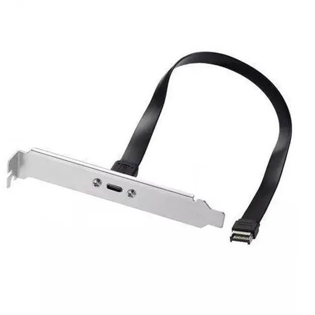 Main image of CY Cable USB 3.2 Type-E IDC 20Pin Front Panel Header to USB-C Type-C Female Extension Cable 20Gbps with Panel Mount Screw