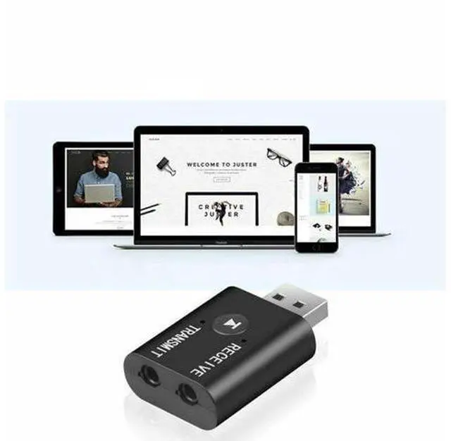 Alt view image 4 of 4 - TR6 bluetooth 5.0 USB Transmitter Receiver Player 3.5mm AUX Jack Wireless Audio Music Adapter for Car Wired Speaker PC TV