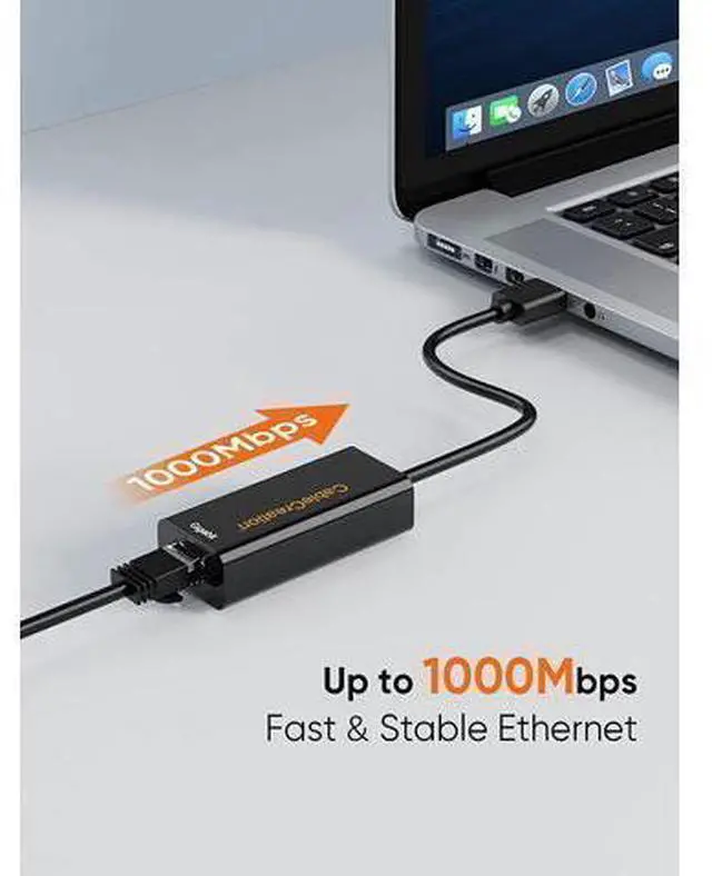 Alt view image 4 of 7 - USB 3.0 Network Adapter, High Performance Gold Plated USB to RJ45 Gigabit Ethernet Adapter Supporting 10/100/1000 Mbps Ethernet, No Driver Required, Black