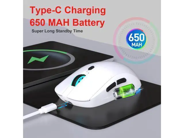 Alt view image 2 of 4 - HXSJ T20 wireless 2.4G mouse comes with a 650mAh rechargeable battery and a 3600 dpi resolution.
