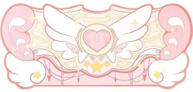 Main image of GeekShare Large Gaming Mouse Pad Kawaii Pink Non-Slip Rubber Back Mouse Pad Big Waterproof Desk Mat for Keyboard and Mouse Perfect for Gaming,or Home Office Work - Star WingsSuper Dense Cloth