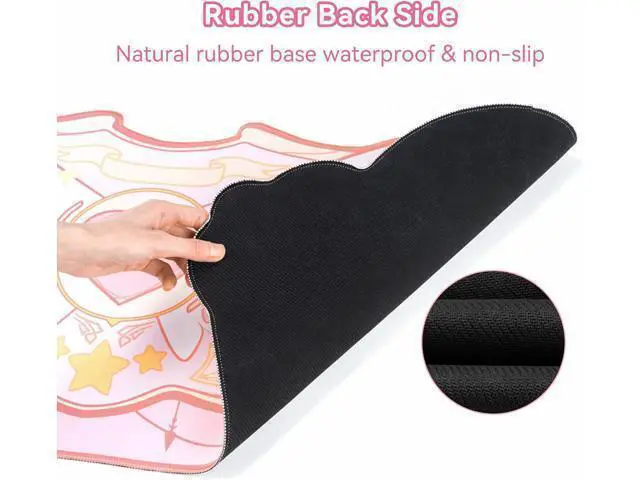Alt view image 3 of 7 - GeekShare Large Gaming Mouse Pad Kawaii Pink Non-Slip Rubber Back Mouse Pad Big Waterproof Desk Mat for Keyboard and Mouse Perfect for Gaming,or Home Office Work - Star WingsSuper Dense Cloth