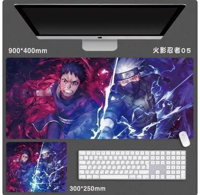 Main image of Anime NARUTO mouse pad Extended Gaming Mouse Pad with Stitched Edges, Large Mouse pad with Non-Slip Rubber Base for Work & Gaming, Office & Home 800*300mm