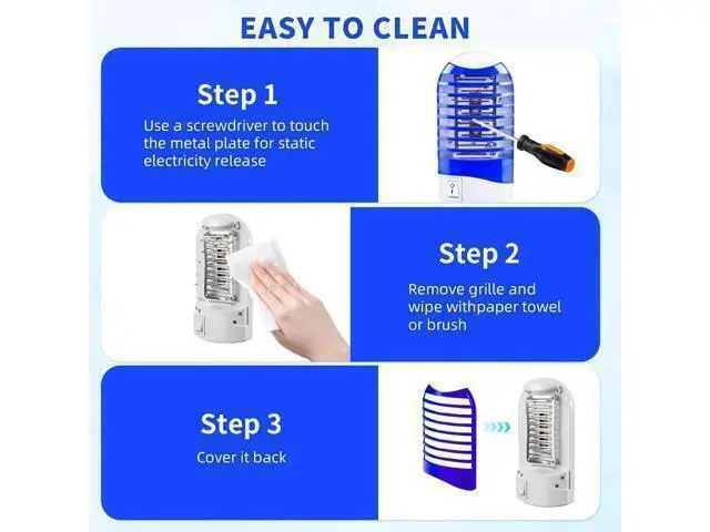 Alt view image 5 of 7 - 2026 New Bug Zapper Indoor Plug in Mosquito Killer Mosquito Zapper with Bug Lights, Electronic Fly Traps Indoor for Home, Living Room, Kitchen, Baby Room, Bedroom, Office, Flying Insect Trap (6Pack)