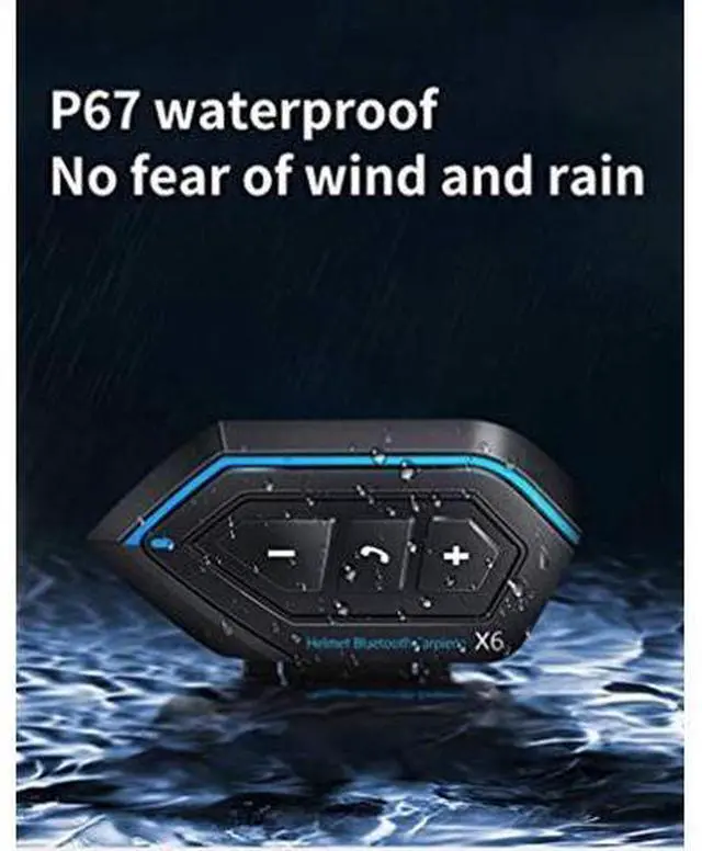 Alt view image 4 of 5 - Helmet Bluetooth Headset, Waterproof Motorcycle Bluetooth Headset, Sound Quality and Intelligent Voice Reduction, Helmet Bluetooth Speakers with Smart Connection and Voice Assistant, by EUSTOLI