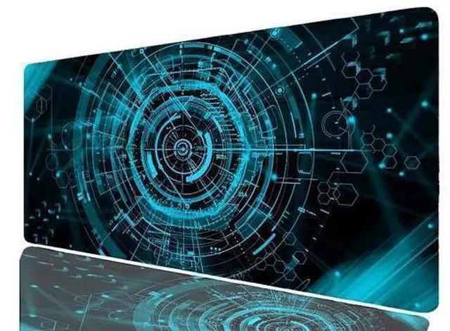 Main image of RAMAHP Gaming Mouse Pad Large Keyboard Pad 23.6 x 11.8in Cyberpunk Geared Machinery Mouse Pad for Keyboard with Anti-Slip Rubber Base, Extended Desk Pad Keyboard Pad Mouse Mat Green