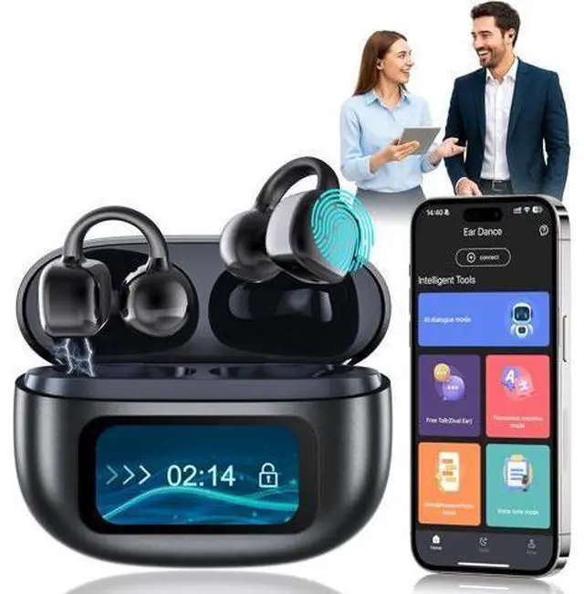 Main image of AI Translation Earbuds Real Time, 3-in-1 Language Translator Earbuds, HD Sound, Long Battery Life, 144 Languages Translation Headphones Translating Device for Travel Business Learning (Black)