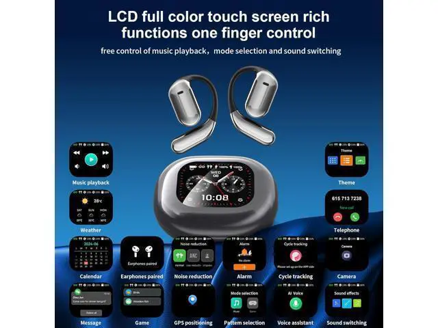 Alt view image 6 of 7 - AI Language Translation Earbuds & LCD Touch Screen OWS Real-Time Translator for 144 Languages & Accents Headphones Translator Ideal for Travel, Business, Learning Translation Earphones, iOS/Android